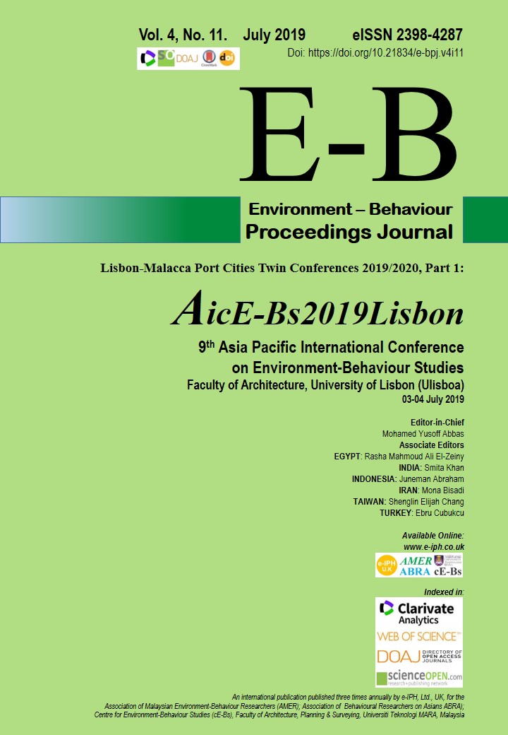 					View Vol. 4 No. 11 (2019): July. Lisbon-Malacca Port Cities Twin Conferences. Part 1: AicE-Bs2019Lisbon, Portugal. 03-04 July 2019
				