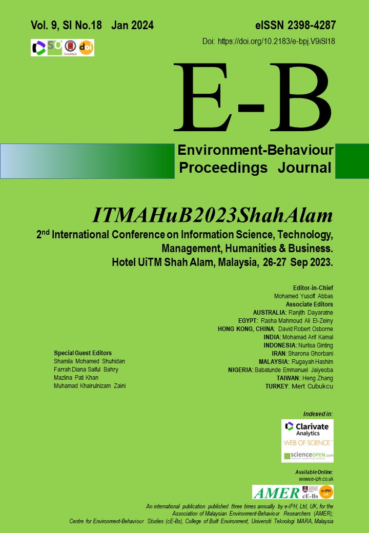 					View Vol. 9 No. SI 18 (2024): Jan. Special Issue No. 18. 2nd International Conference on Information Science, Technology, Management, Humanities & Business (ITMAHuB). Hotel UiTM Shah Alam, Malaysia, 26-27 Sep 2023 (DRAFT)
				