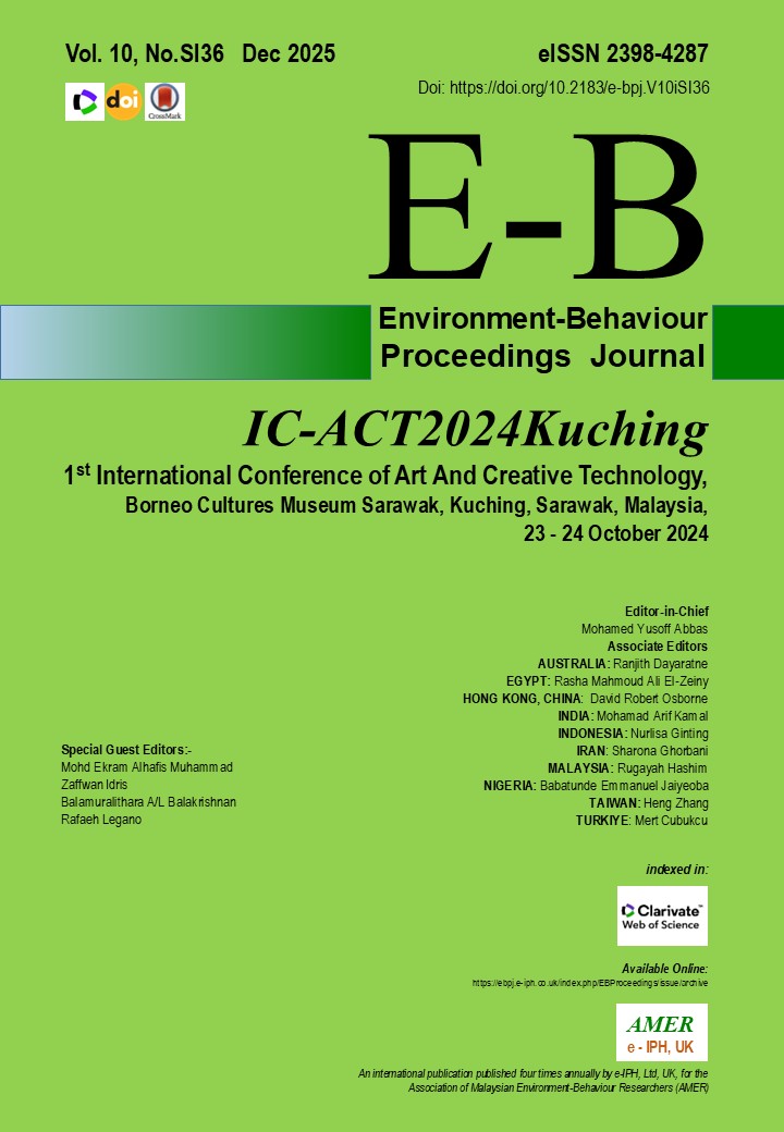 					View Vol. 10 No. SI36 (2025): Dec.  IC-ACT2024Kuching, 1st International Conference of Art And Creative Technology, Sarawak, Malaysia,  23-24 Oct 2024 (DRAFT)
				